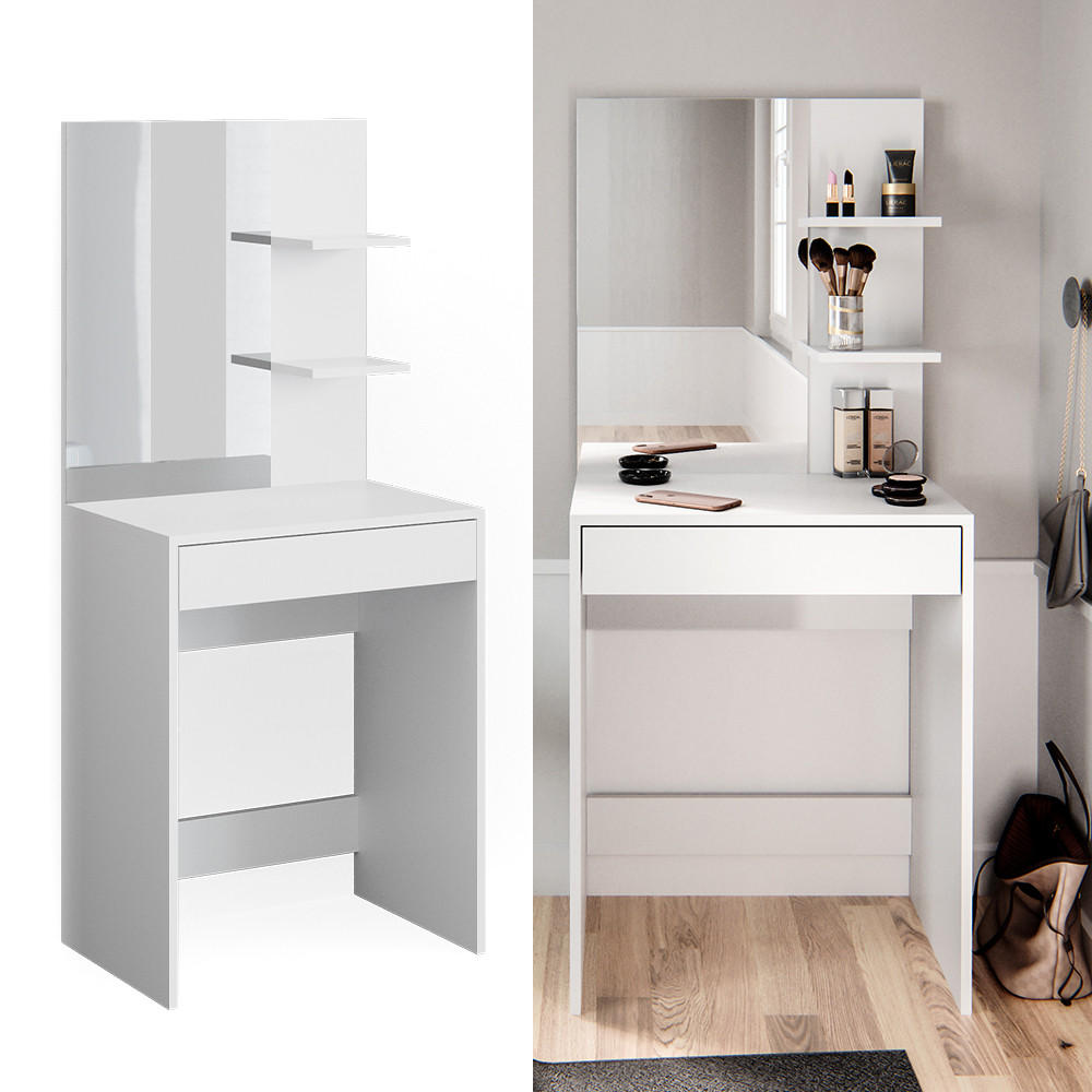 SCHMINKTISCH Isabelle Weiß 60 cm - Weiß, Holzwerkstoff (60/140/40cm) - Vicco