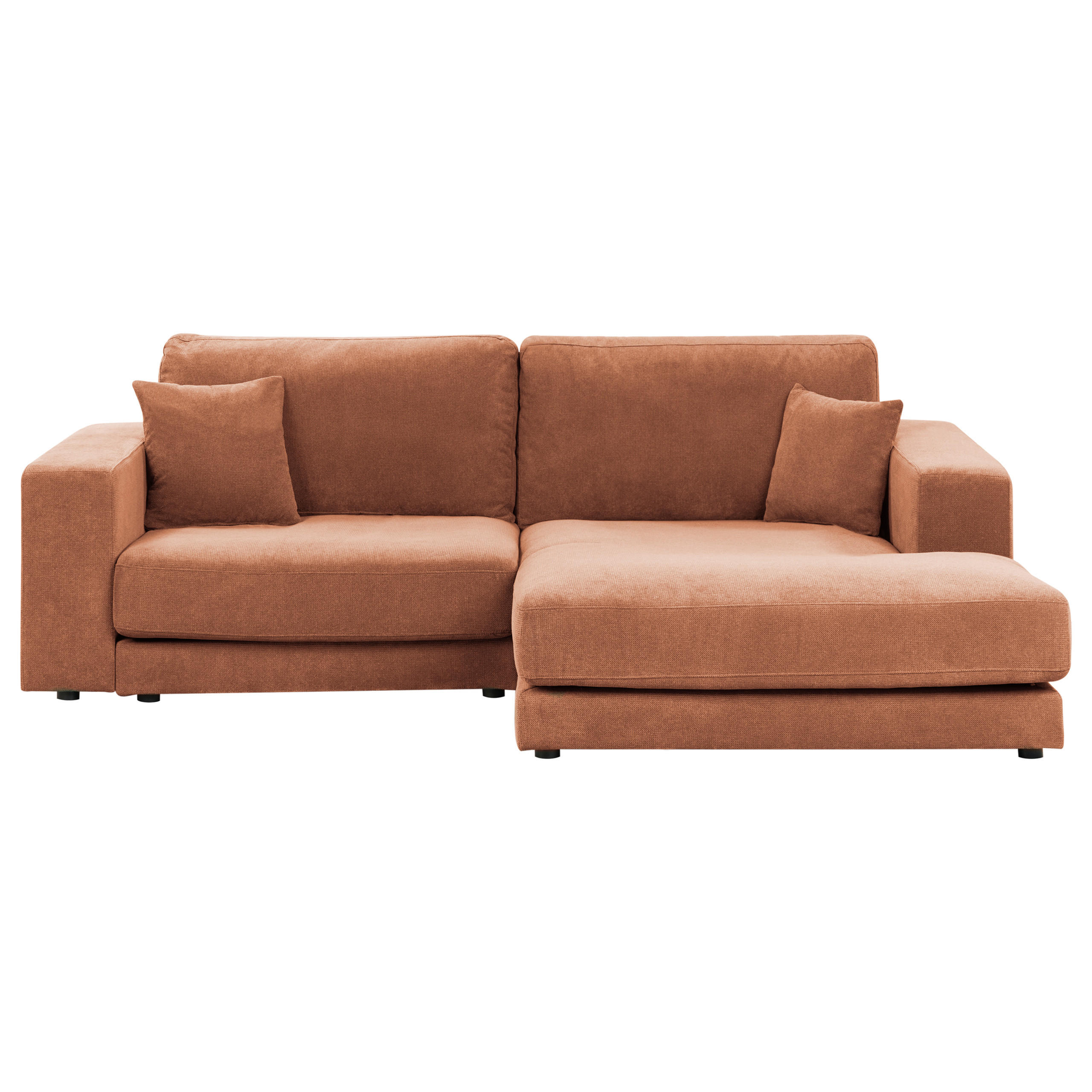 ECKSOFA 3-Sitzer Stoff Hellrot linksseitig Lofoten - Hellrot, Textil (250/190cm) - Beliani