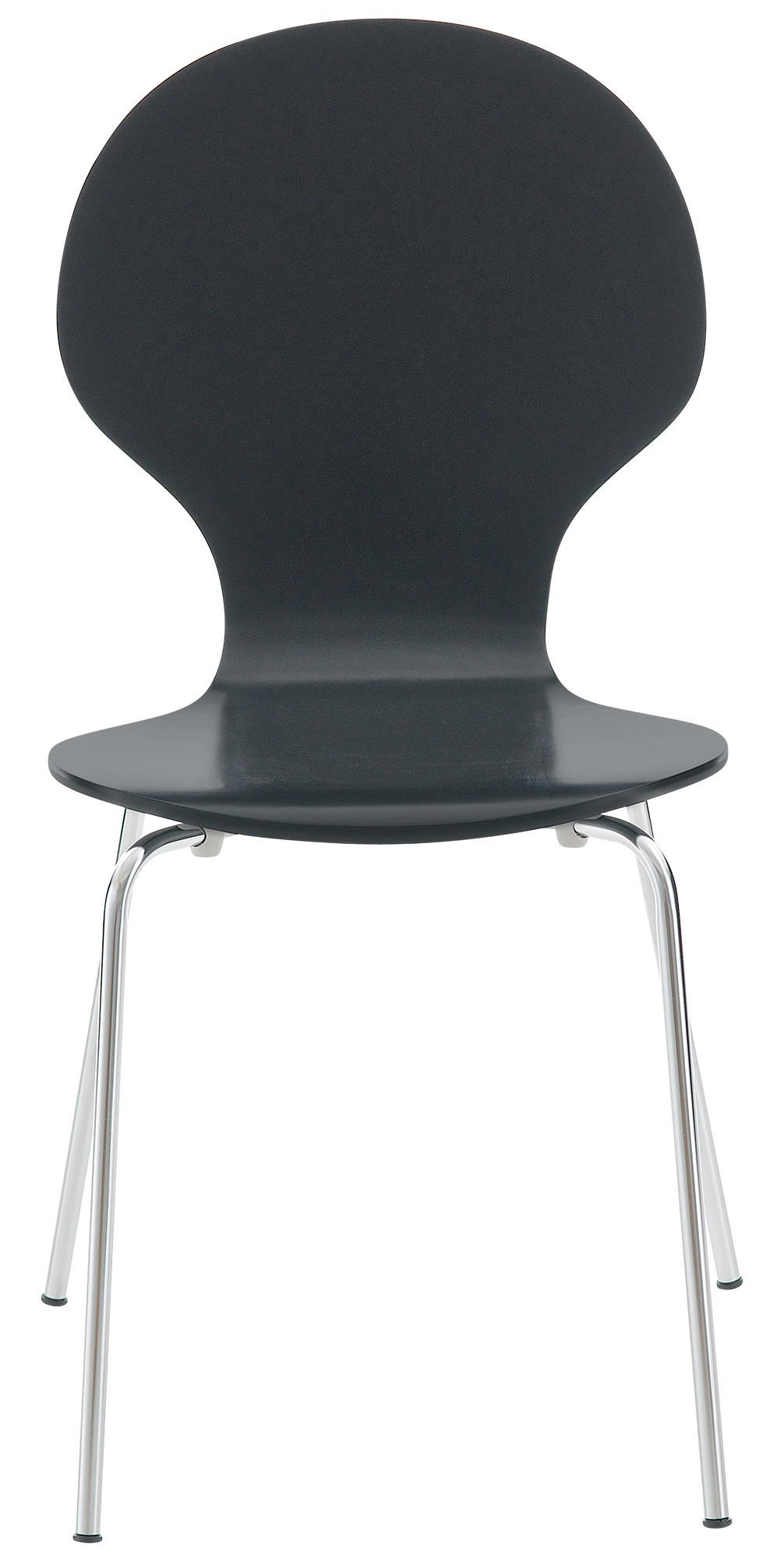 BESUCHERSTUHL 8er Set Holz schwarz - Schwarz, Holz/Metall (43/86/45cm) - CLP