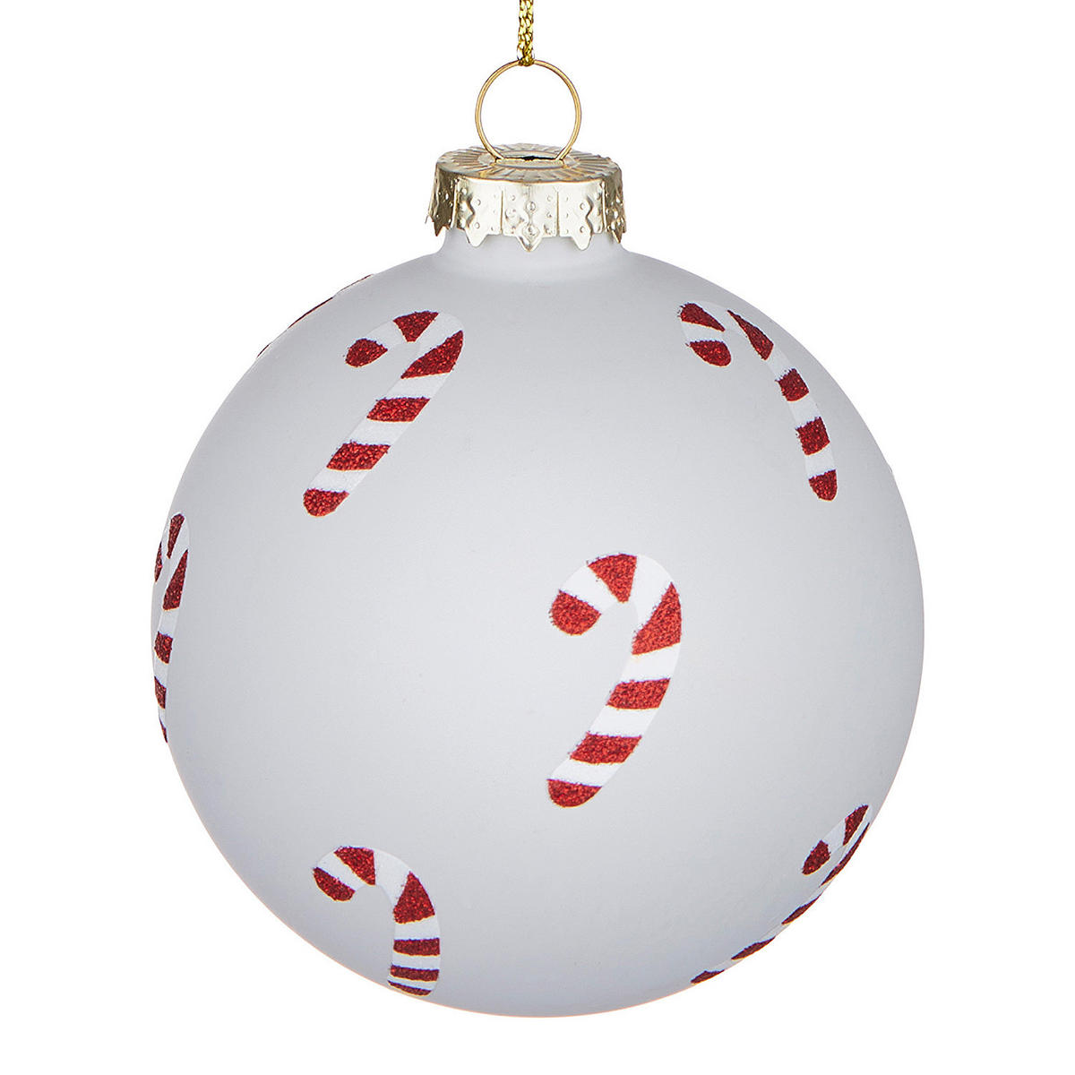 CHRISTBAUMKUGEL Hang On Candy Cane - Grau, Glas (8/1/8cm) - Butlers