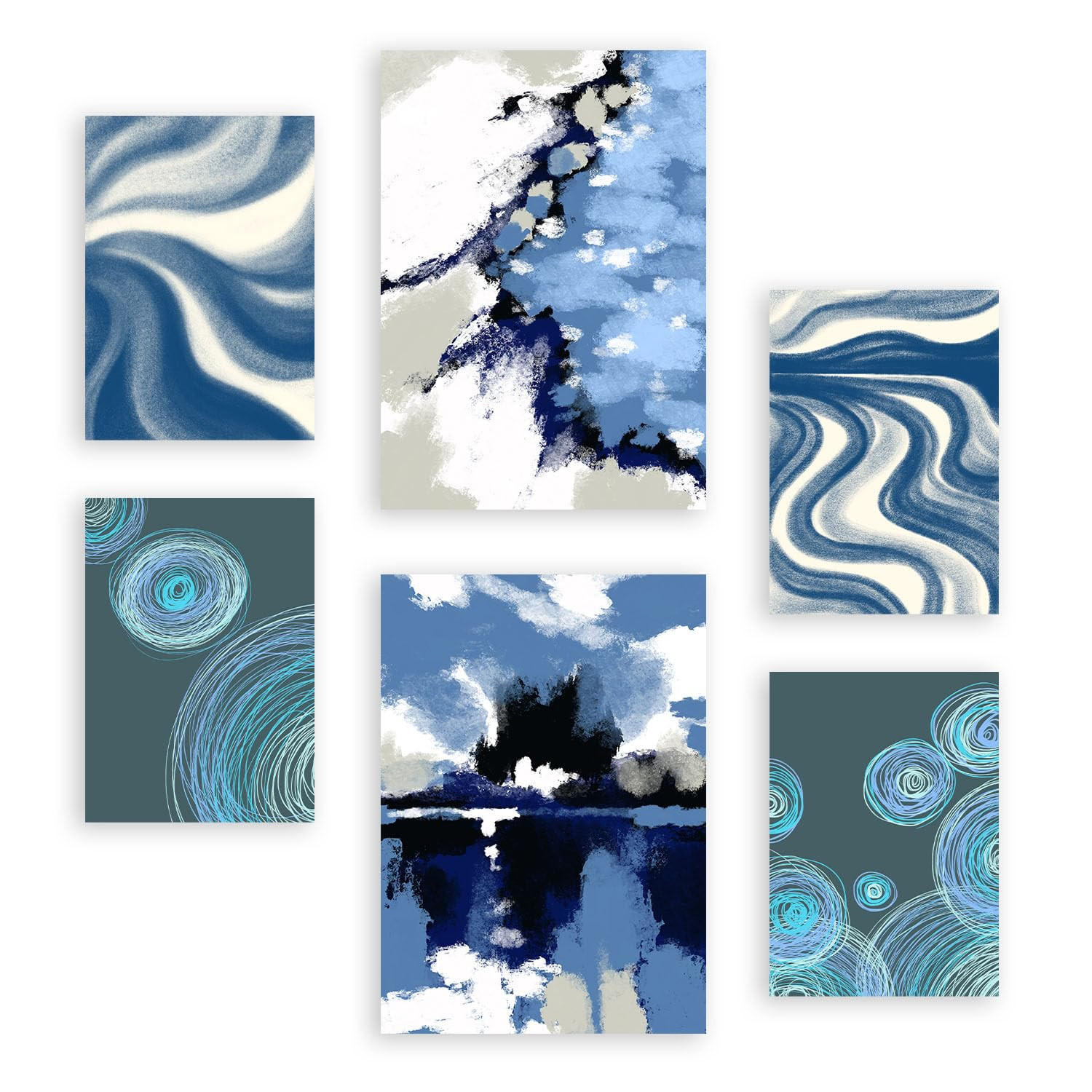 POSTER Set Mit 6 Blau Alte Koffer A3 & A4 Rahmenlos - Klar, Papier (29/3cm) - Nacnic