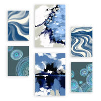 POSTER Set Mit 6 Blau Alte Koffer A3 & A4 Rahmenlos - Klar, Papier (29/3cm) - Nacnic