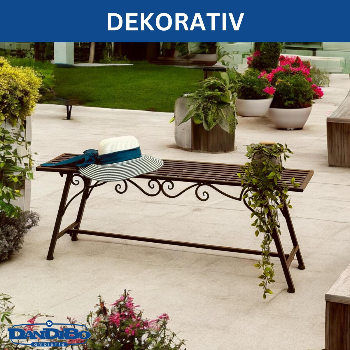 GARTENBANK Metall Braun 120/27/45 cm - Braun, Metall (120/45/27cm)