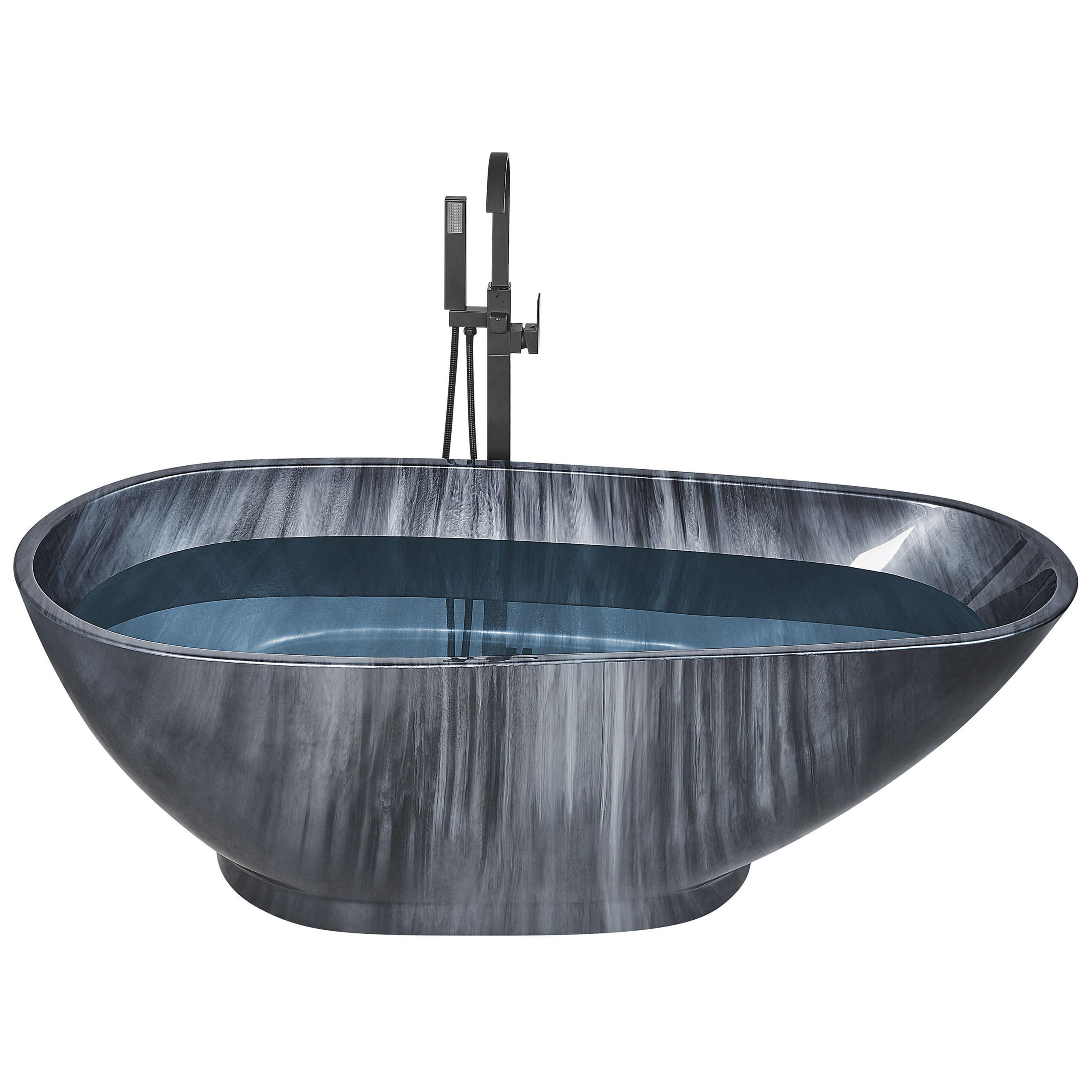 BADEWANNE FREISTEHEND 80x170x58 cm schwarz Rioja - Schwarz, Kunststoff (80/58/170cm) - Beliani