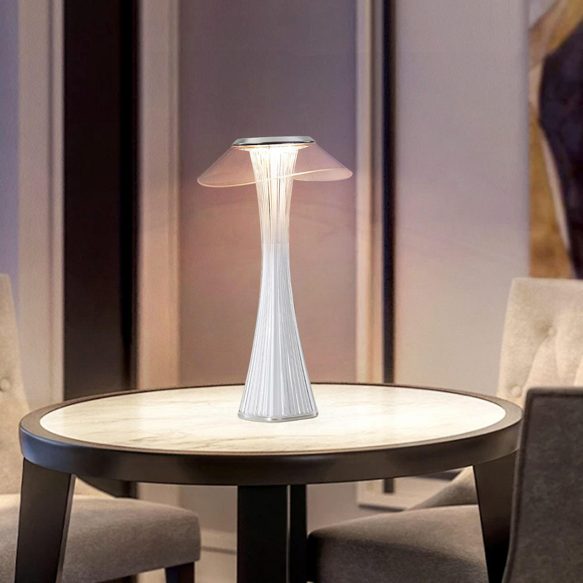 TISCHLEUCHTE BYRD 15.1/27.4/15.1 cm - Weiß, Kunststoff (15.1/15.1/27.4cm) - ZMH