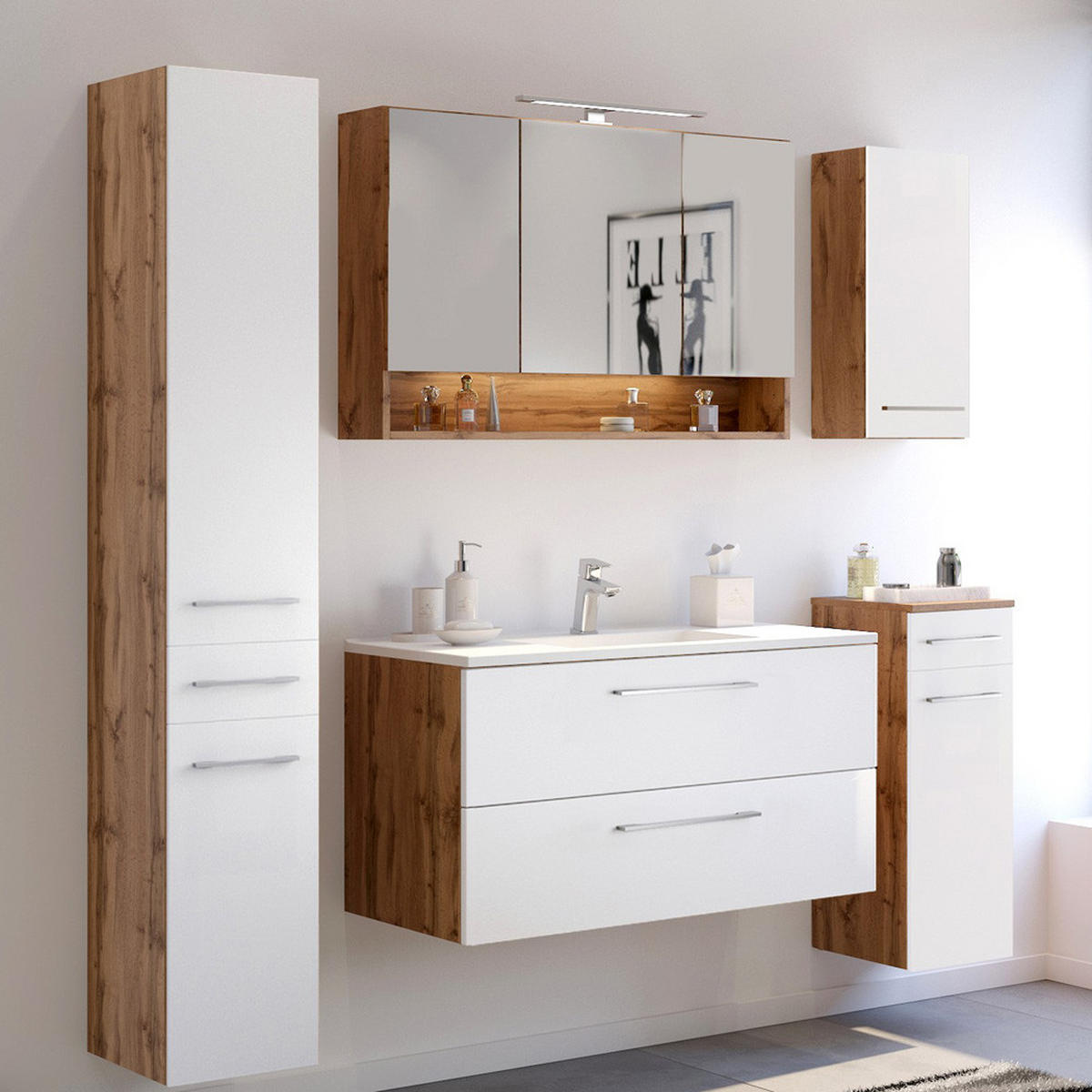 WASCHTISCH Louny-03 - Braun, Holzwerkstoff (100/54/48cm) - Lomado