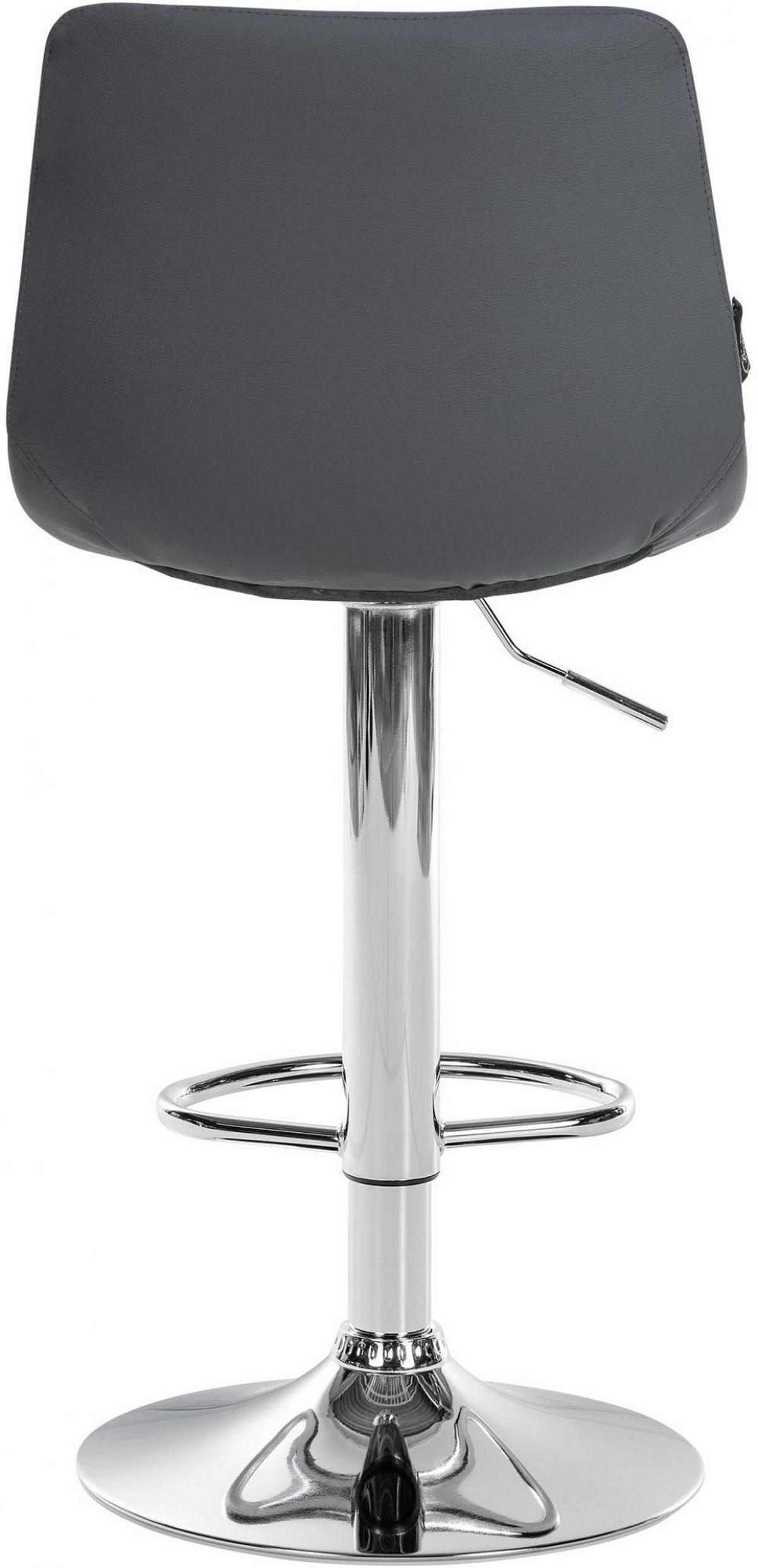 BARHOCKER Lederlook grau - Chromfarben/Grau, Textil/Metall (43/87/46.5cm) - CLP