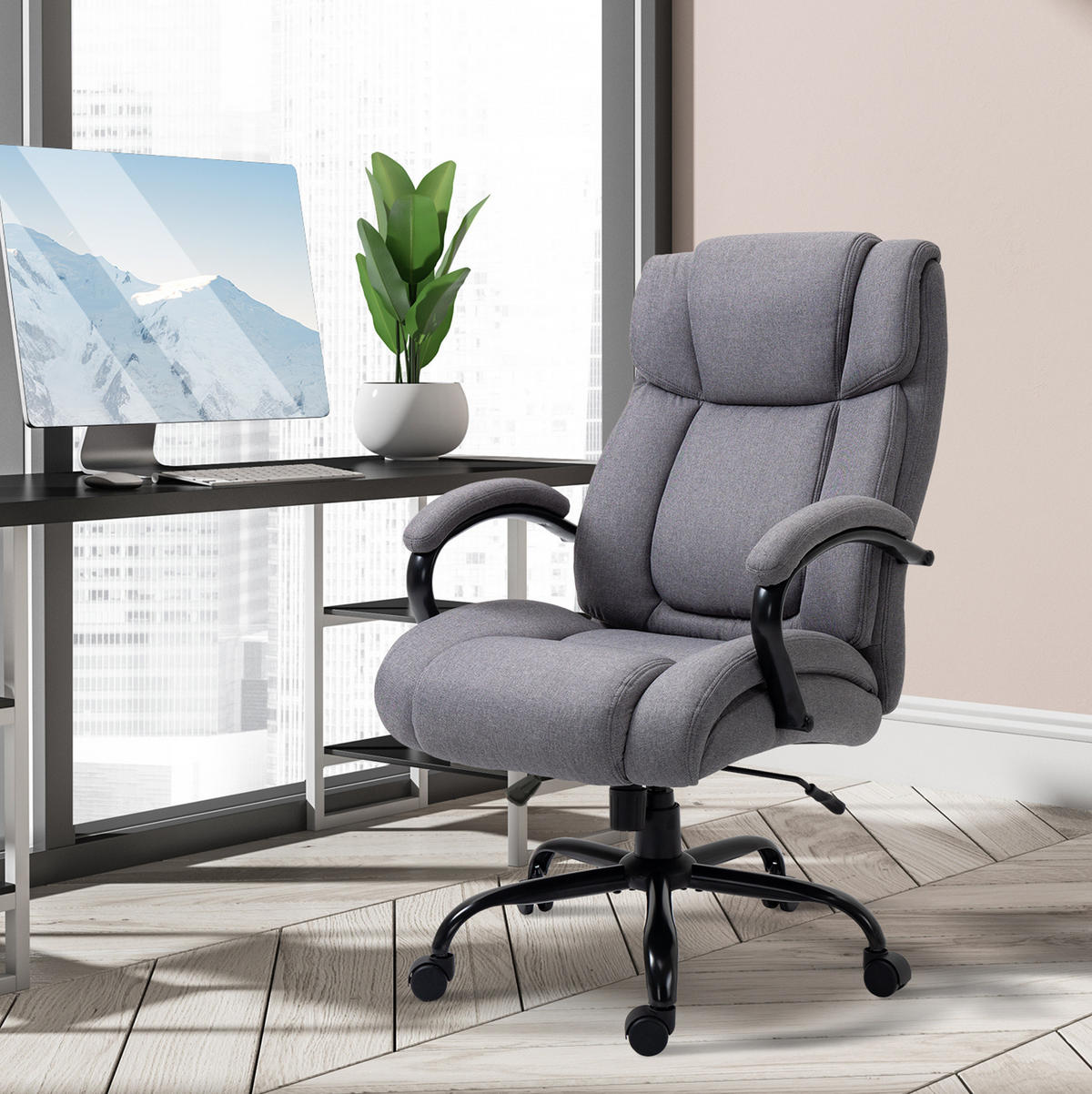 BÜROSTUHL ergonomisch höhenverstellbar Light Gray - Hellgrau, Kunststoff (83/118/72.5cm) - Meubliv
