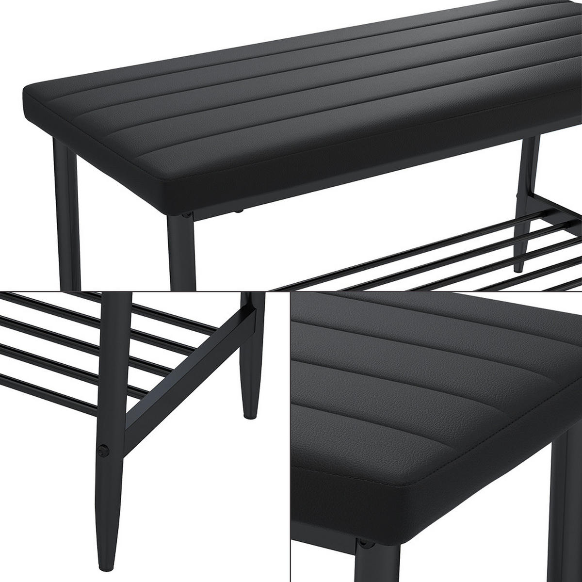 SITZBANK Grand Schwarz 85 x 35 cm - Schwarz, Textil (85/46.5/35cm) - Vicco