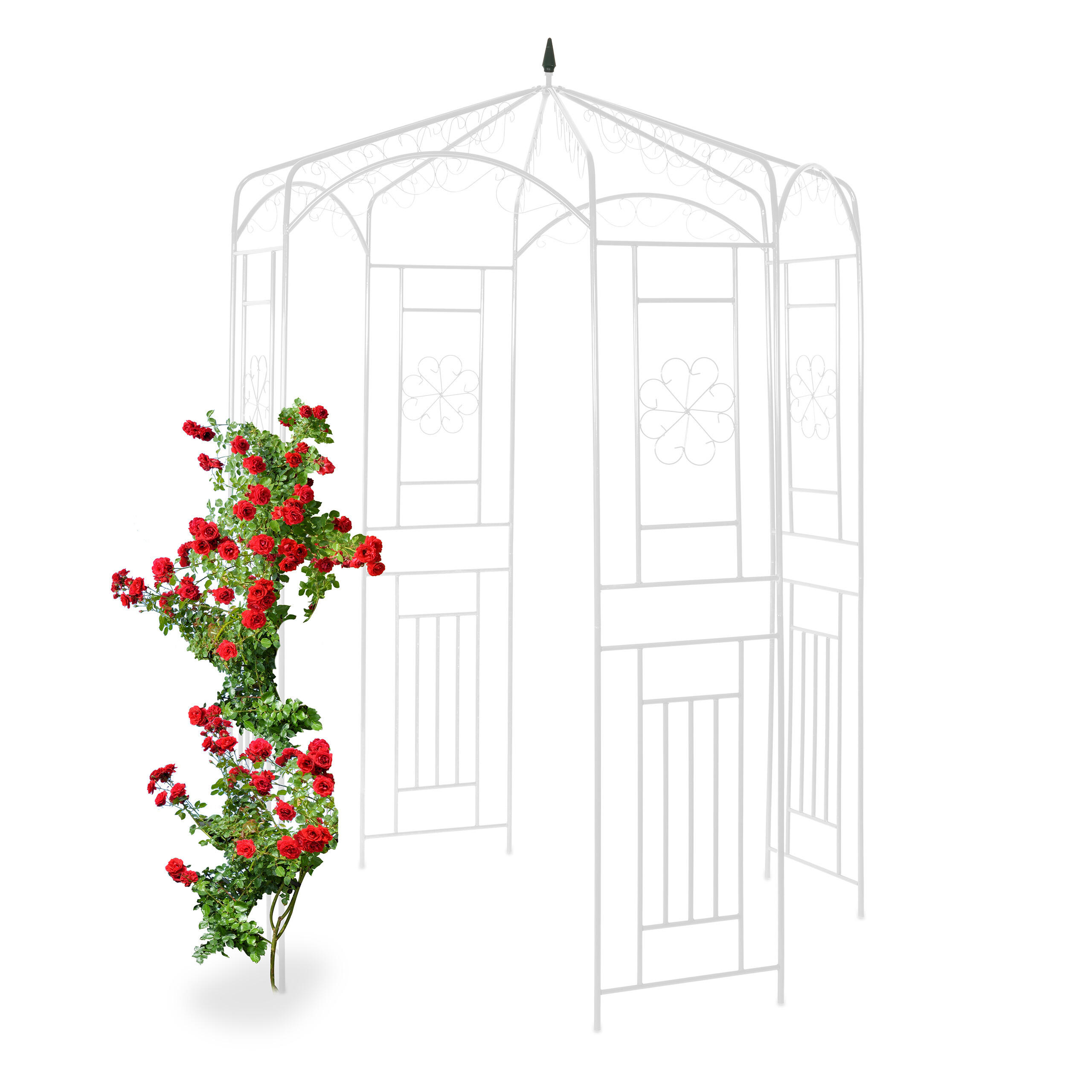 ROSENPAVILLON - Weiß, Metall (160/250/160cm) - Relaxdays