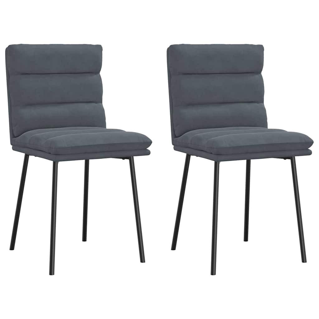 ESSZIMMERSTÜHLE 2 Stk. Dunkelgrau Samt 45*54*83cm - Dunkelgrau, Metall (45/83/54cm) - ZMH
