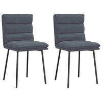 ESSZIMMERSTÜHLE 2 Stk. Dunkelgrau Samt 45*54*83cm - Dunkelgrau, Metall (45/83/54cm) - ZMH