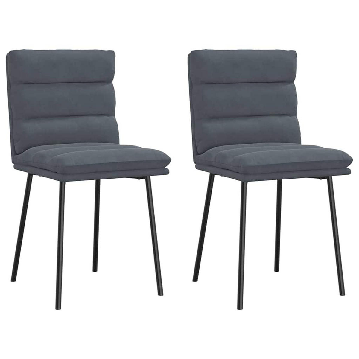ESSZIMMERSTÜHLE 2 Stk. Dunkelgrau Samt 45*54*83cm - Dunkelgrau, Metall (45/83/54cm) - ZMH