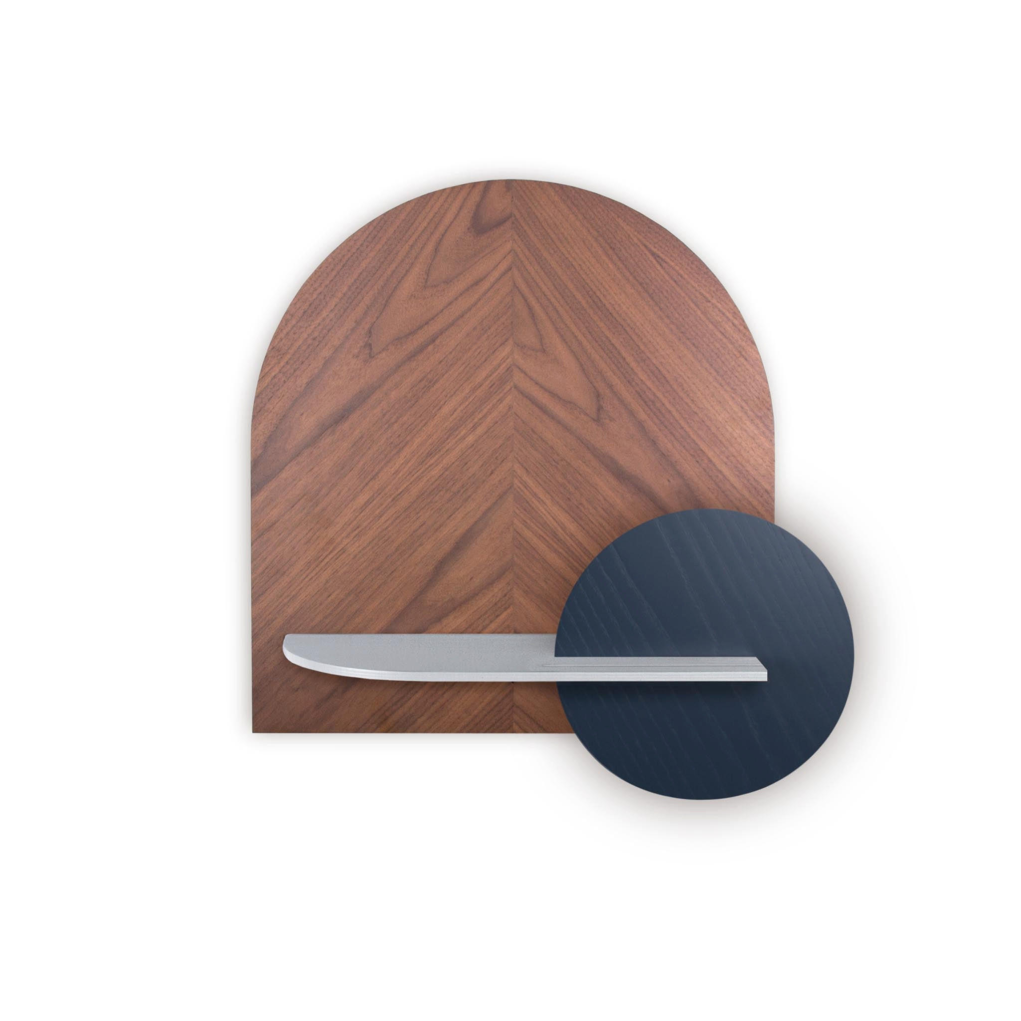 REGAL Alba Fischgrätenmuster - Blau/Walnussfarben, Holz (60/72/17cm) - Woodendot