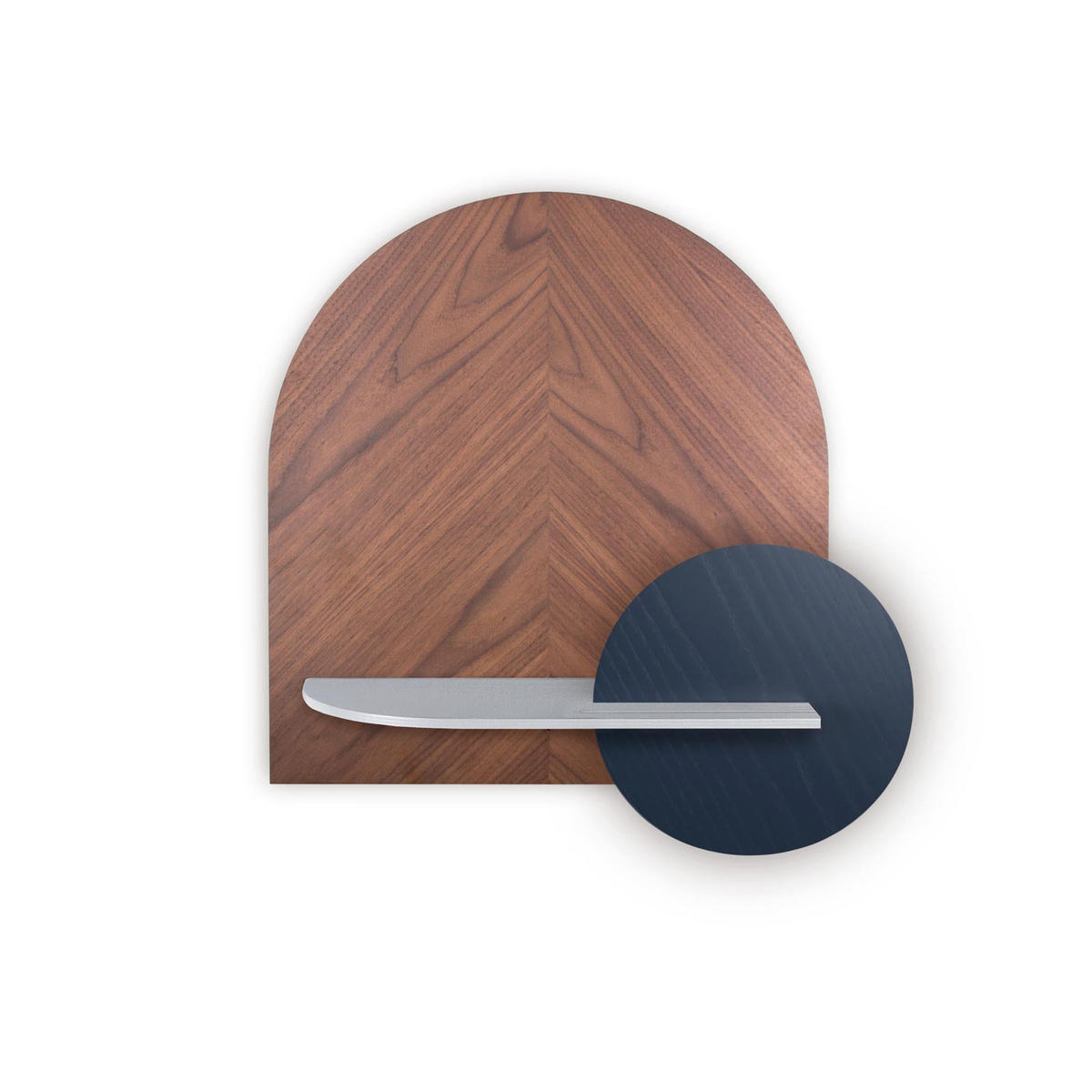 REGAL Alba Fischgrätenmuster - Blau/Walnussfarben, Holz (60/72/17cm) - Woodendot