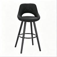 BARHOCKER 68 cm Sitzhöhe mit Rückenlehne und Gewebesitz, Anthrazit - Anthrazit, Holz (40/70/43cm) - MIVRAY