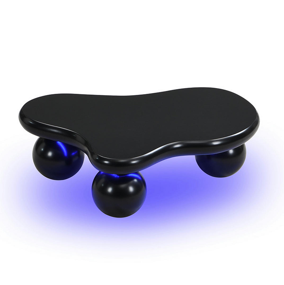 COUCHTISCH in Wolkenform mit LED 95 x 62,5 x 32 cm MDF Schwarz - Schwarz, Kunststoff (95/62.5/32cm) - Meubliv