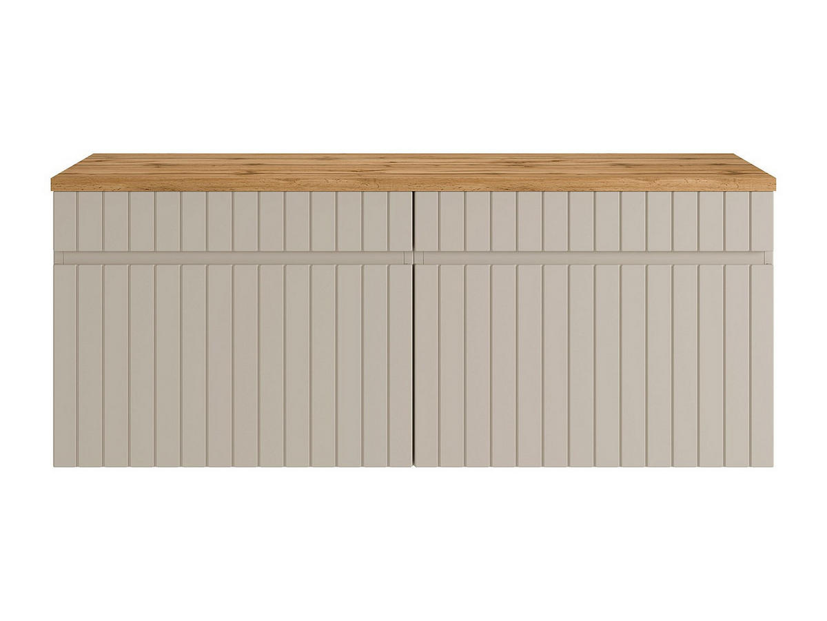 WASCHBECKENUNTERSCHRANK - 120cm x 46cm - MDF - beige - SATARA - Beige, Holz (120/46/46cm) - Vente-Unique