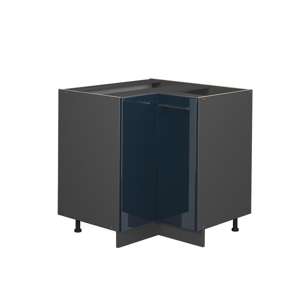ECKUNTERSCHRANK Fame-Line Dunkelblau Hochglanz 80.5 cm ohne AP - Anthrazit/Dunkelblau, Holzwerkstoff (80.5/82/51.6cm) - Vicco