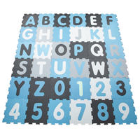 KINDERTEPPICH 32/32 cm Puzzlematte 600 - Blau, Textil (32/32cm) - Paco Home