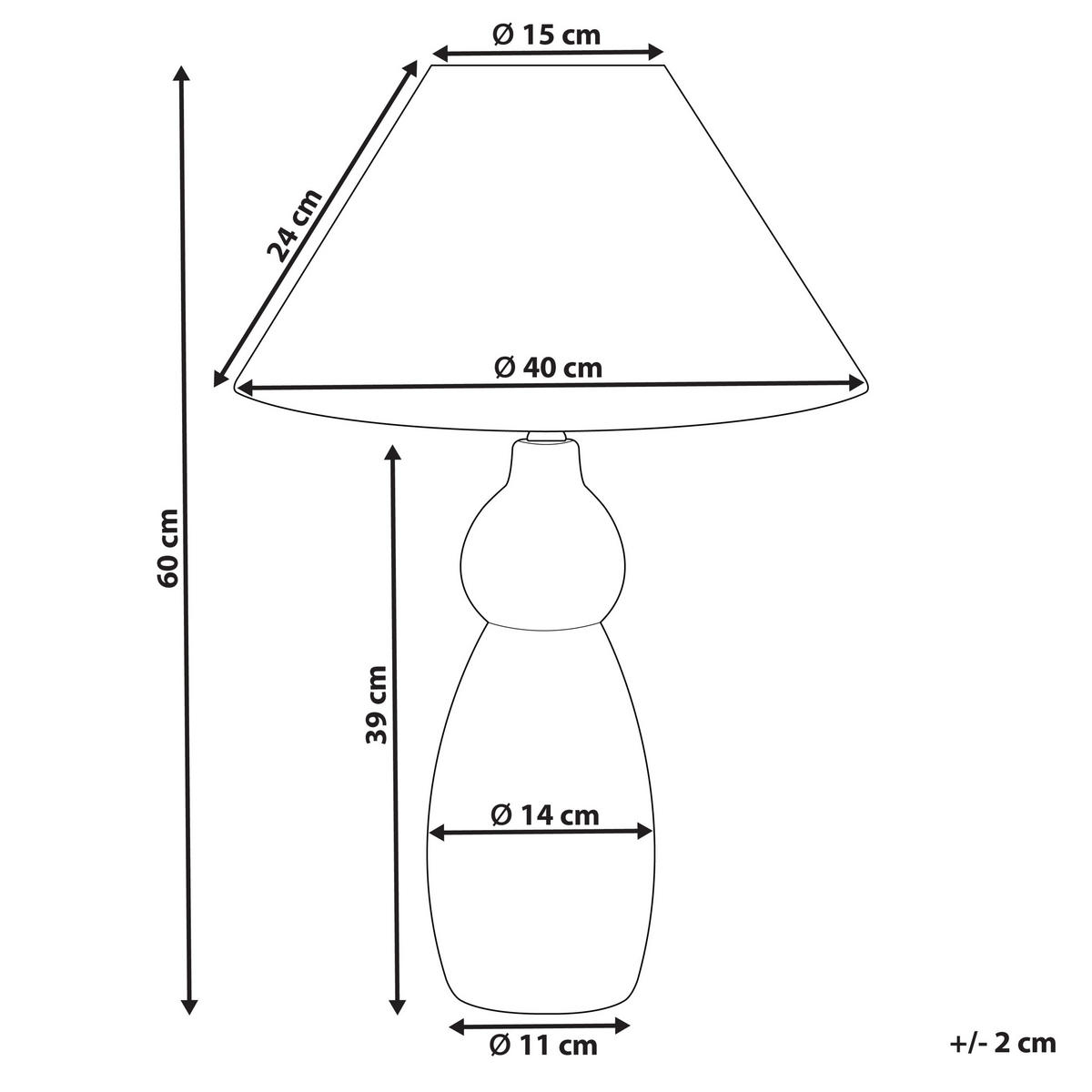 TISCHLAMPE Matina 40/40/60 cm - Blau, Keramik (40/40/60cm) - Beliani