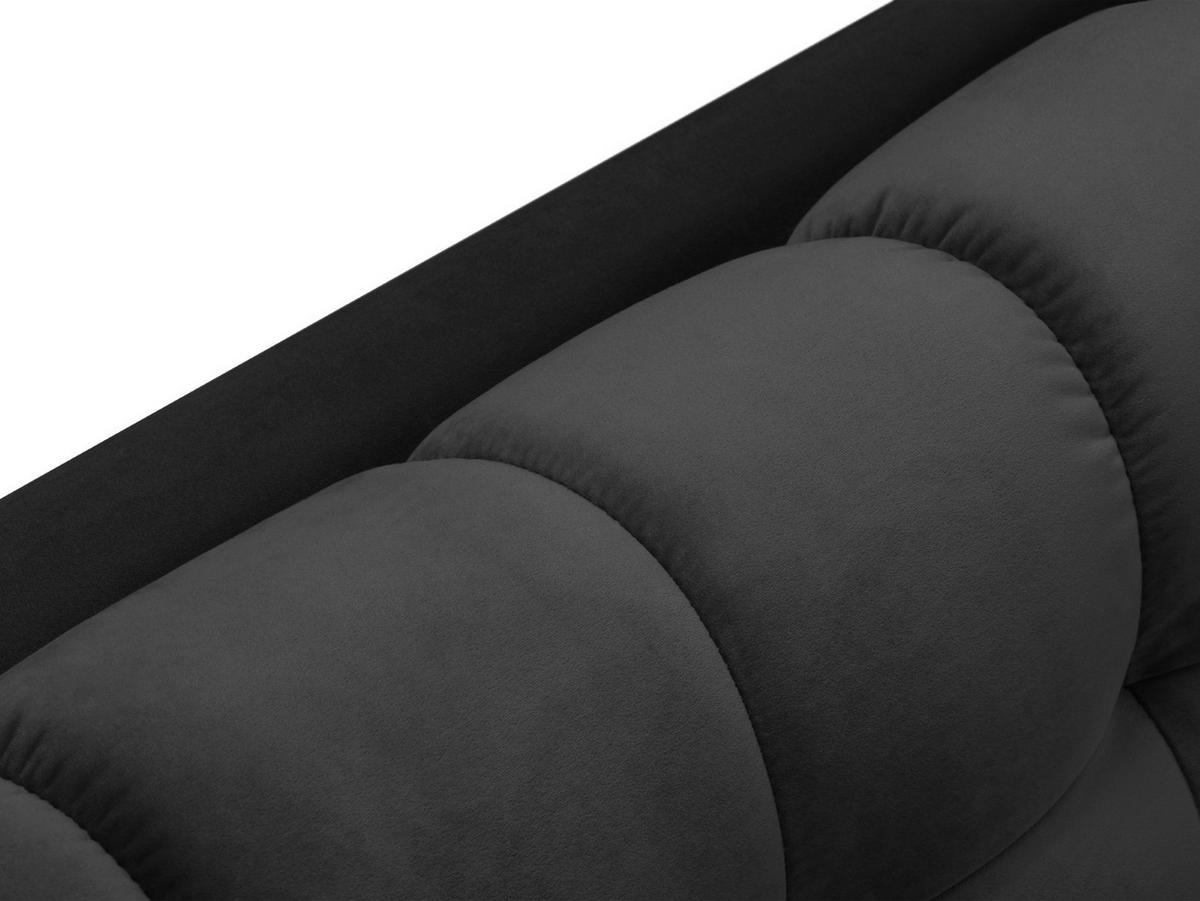 ECKSOFA links Mamaia aus Samt dunkelgrau 5 Sitzplätze - Dunkelgrau, Textil (185/293cm) - Micadoni