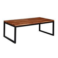 COUCHTISCH Industrie-Stil in Sheesham-Holz massiv, Unikat mit einzigartiger Maserung - Schwarz/Braun, Holz/Metall (60/110/40cm) - KADIMA DESIGN