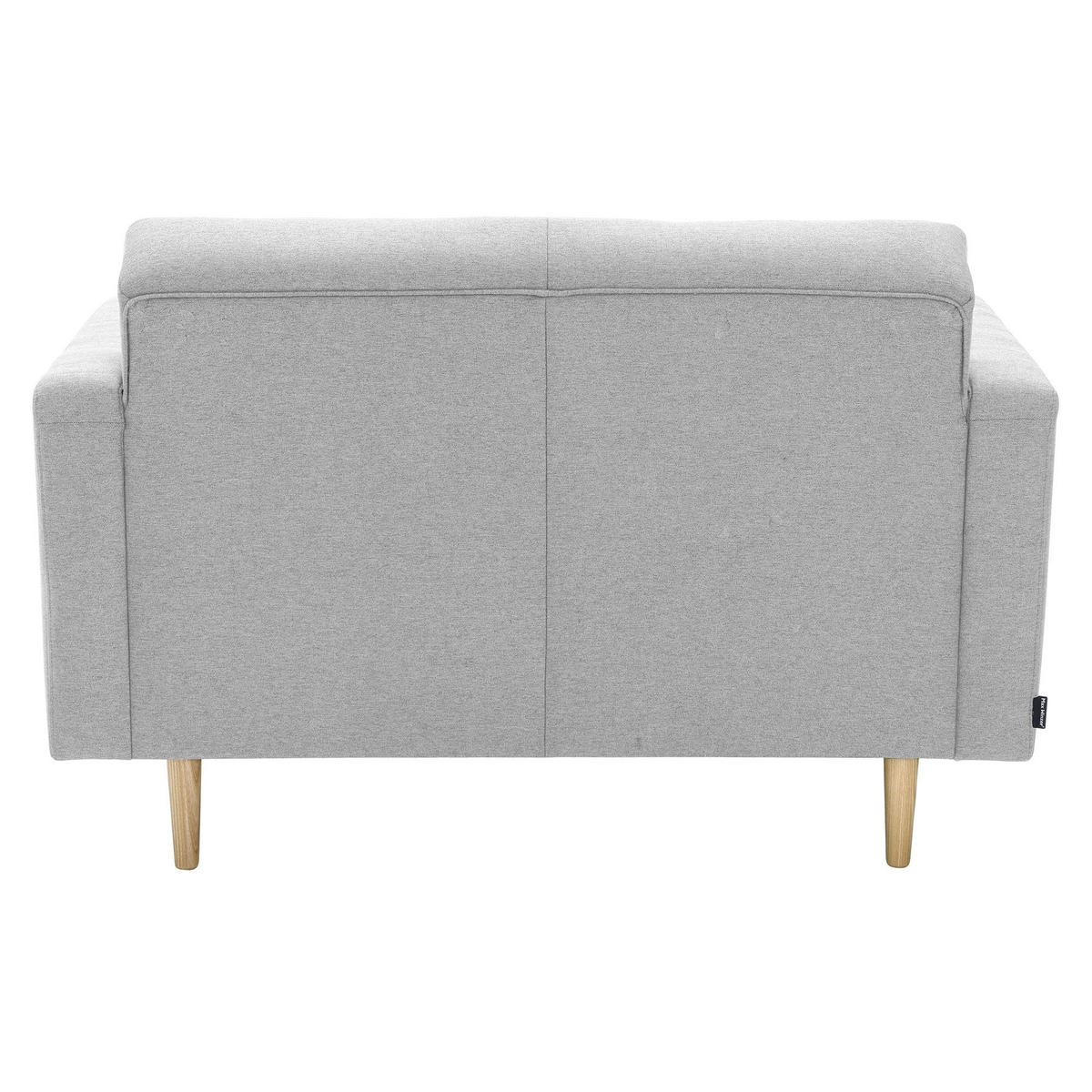 SOFA 2-Sitzer Kazia Flachgewebe hellgrau - Hellgrau, Kunststoff (128/81/83cm) - 58aufmkessel