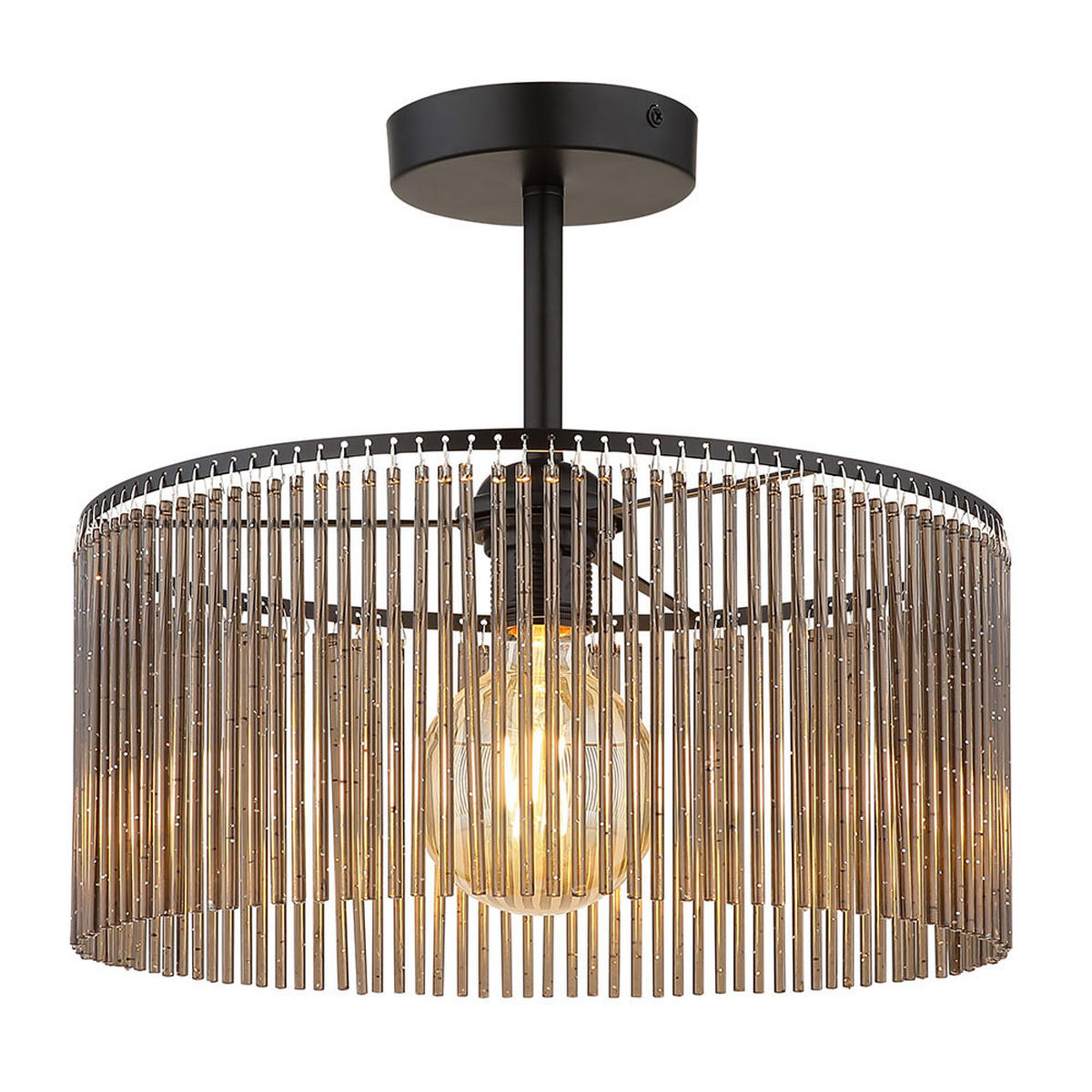 DECKENLEUCHTE Acryl Grau Rauchoptik - Grau, Metall (35/35/32cm) - Nowa