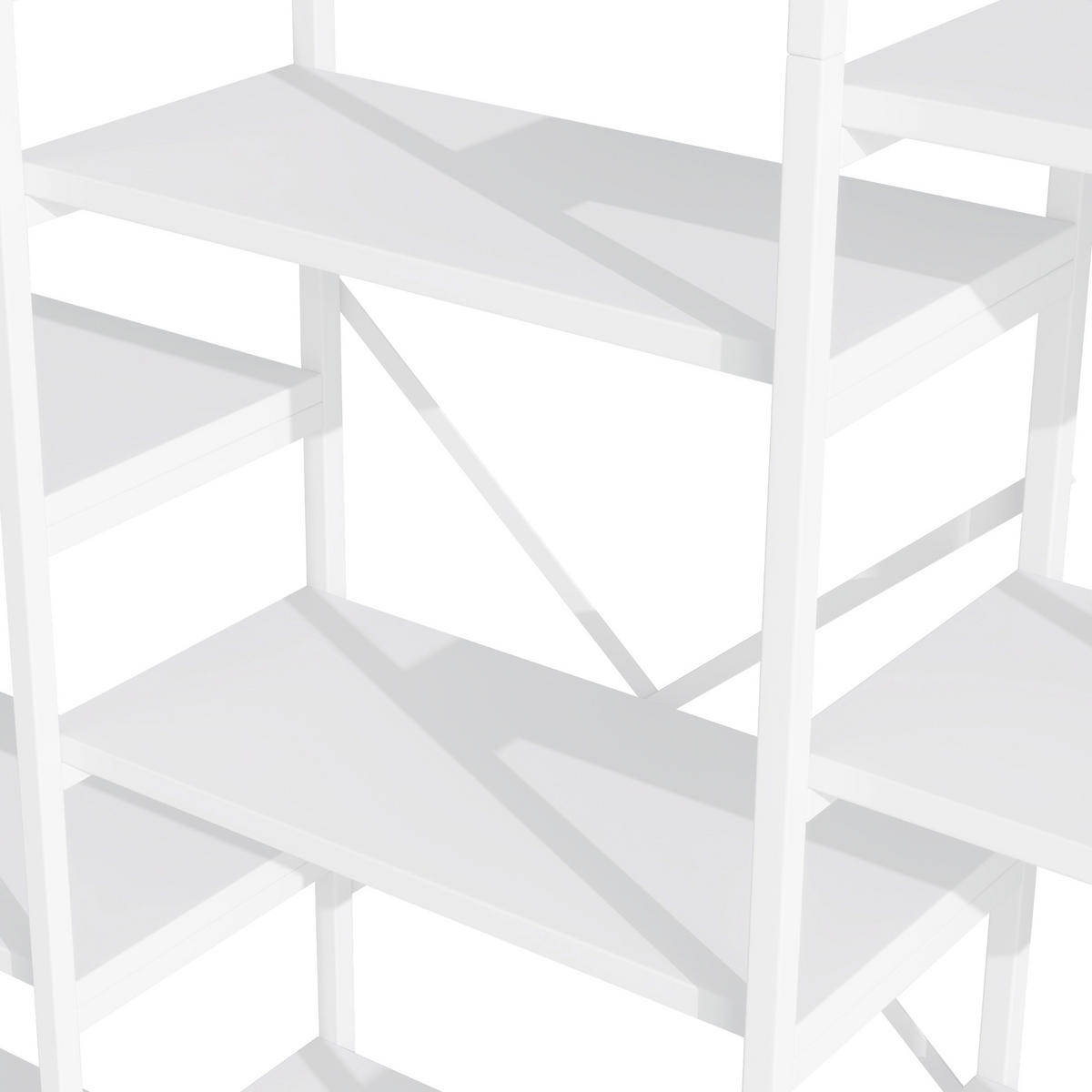 REGALE in weiß, bogen-design & 15 offene fächer - Weiß, Holzwerkstoff (160/180/30cm) - Urban Meuble