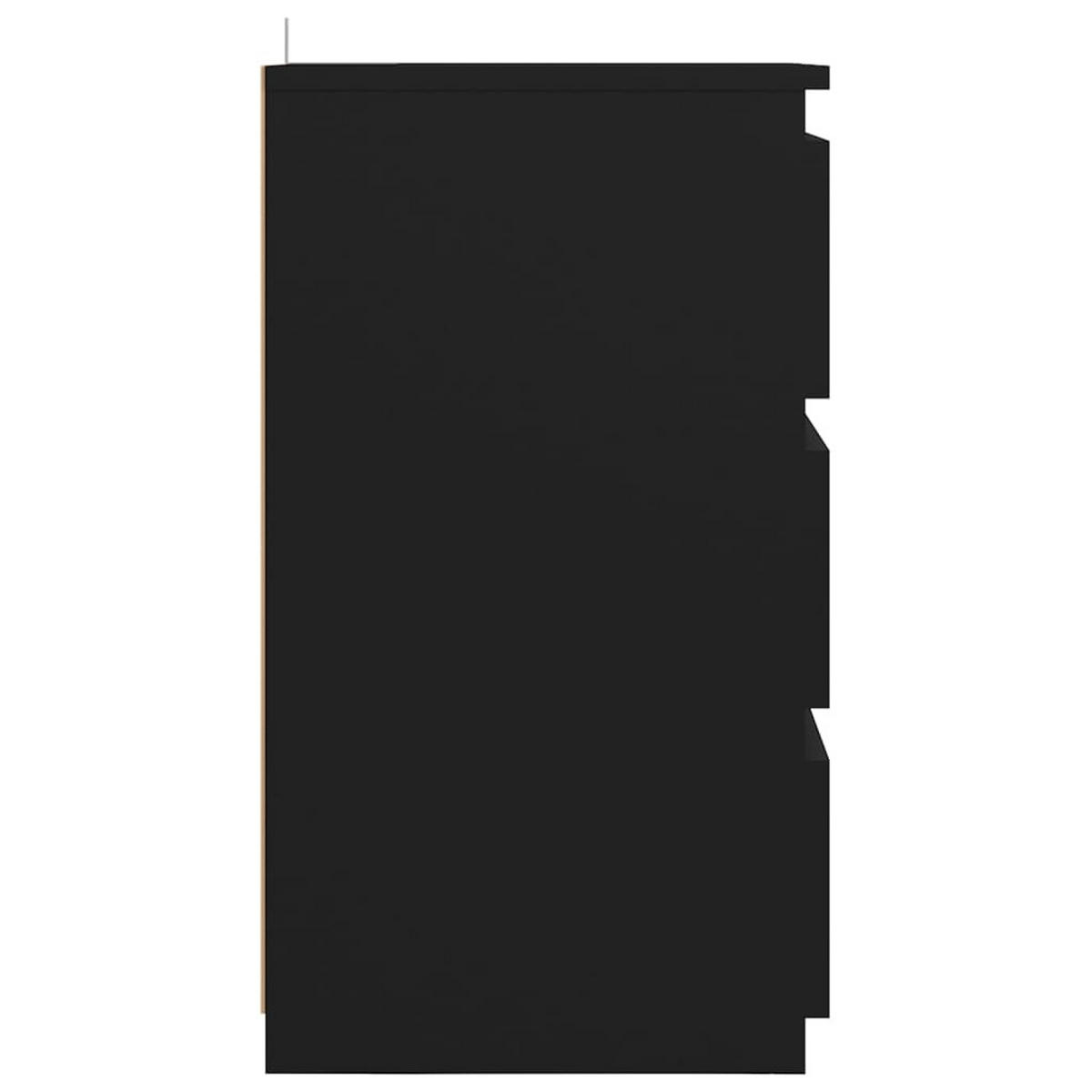 NACHTTISCH mit 3 Schubladen 40/35/62,5 cm aus Holzwerkstoff in Schwarz - Schwarz, Holz (40/62.5/35cm) - vidaXL