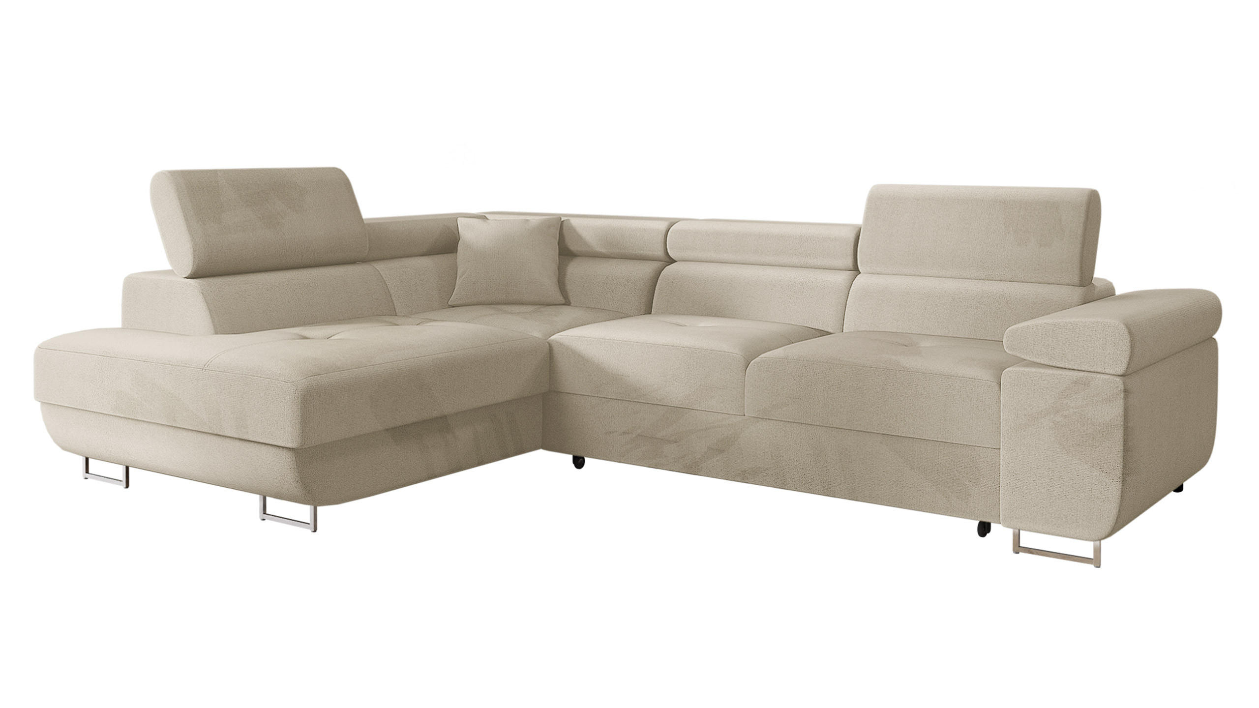 ECKSOFA Torezio, Seite: Links - Beige, Holz/Textil (274/203cm) - MIRJAN24