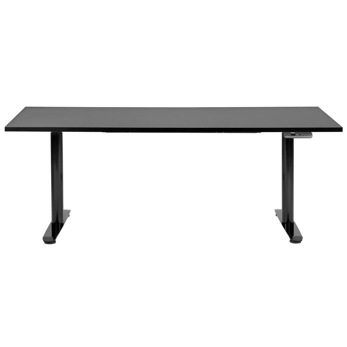 SCHREIBTISCH schwarz 180/72 cm elektrisch höhenverstellbar Destin IV - Schwarz, Holz (72/180/67cm) - Beliani