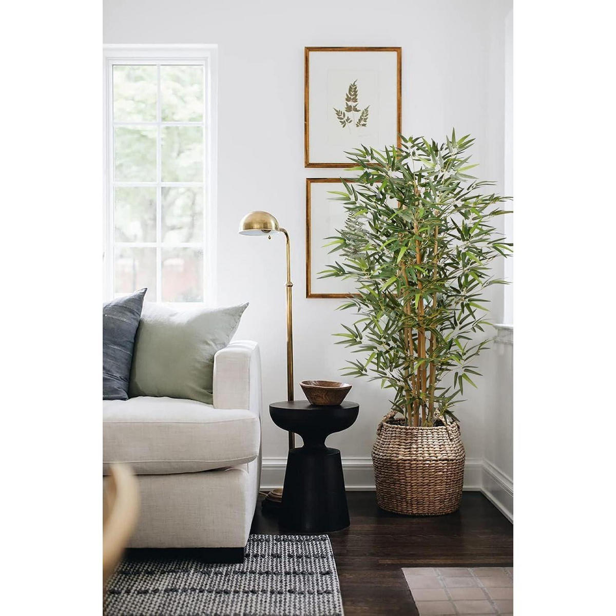 KUNSTPFLANZE Bambusbaum mit Echtholzstamm 152 cm Grün - Grün, Naturmaterialien (15.2cm)