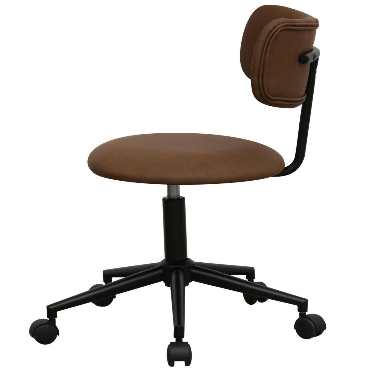 DREHSTUHL höhenverstellbar in Kunstleder Dunkelbraun - Schwarz/Braun, Textil/Metall (56/74/57cm) - Furnhouse
