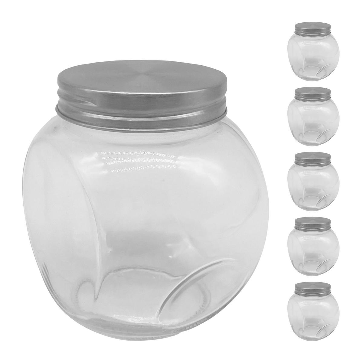 6XBONBONGLÄSER - Transparent, Glas/Kunststoff (10.5/10.5/8cm) - Relaxdays