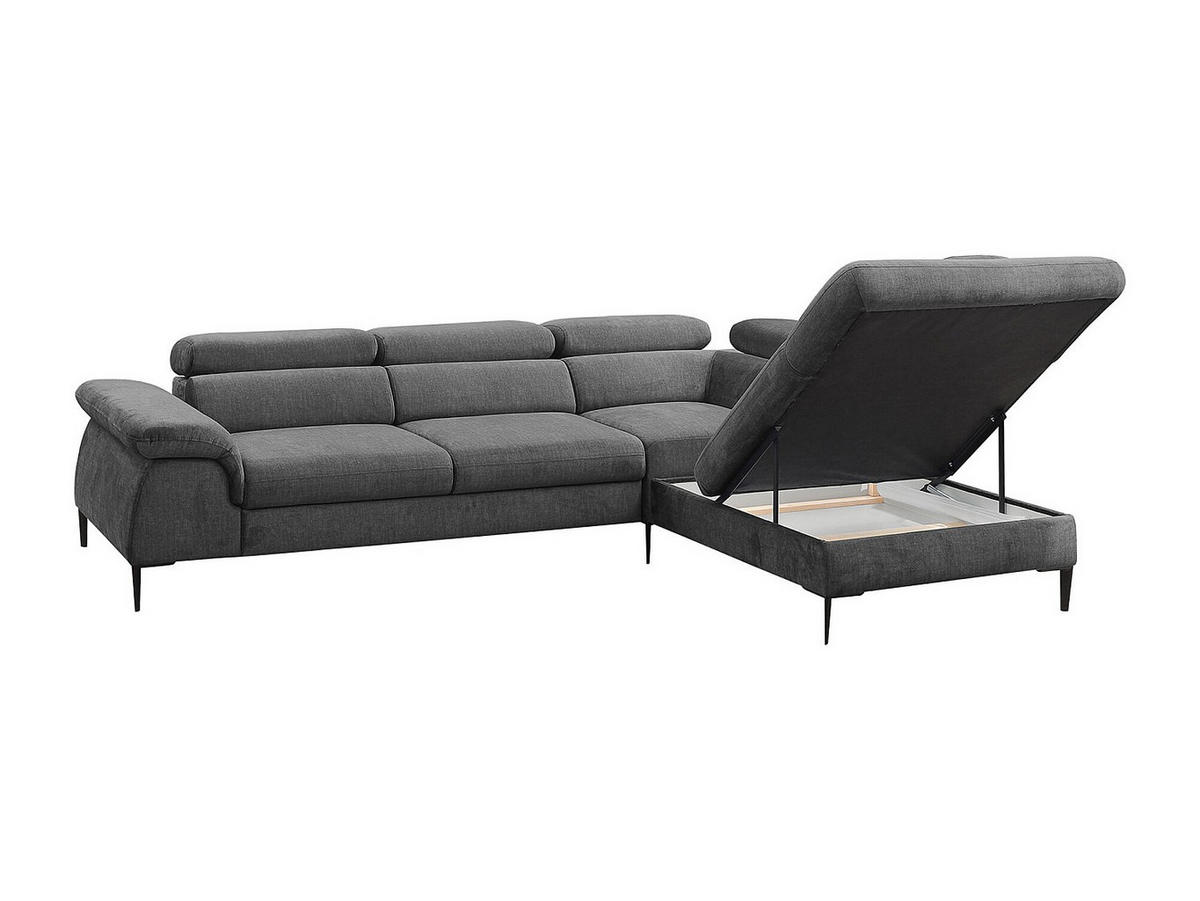ECKSOFA mit Schlaffunktion - Ecke Rechts - Stoff - Anthrazit - SEPINA - Anthrazit, Textil (280/214cm) - Pascal Morabito