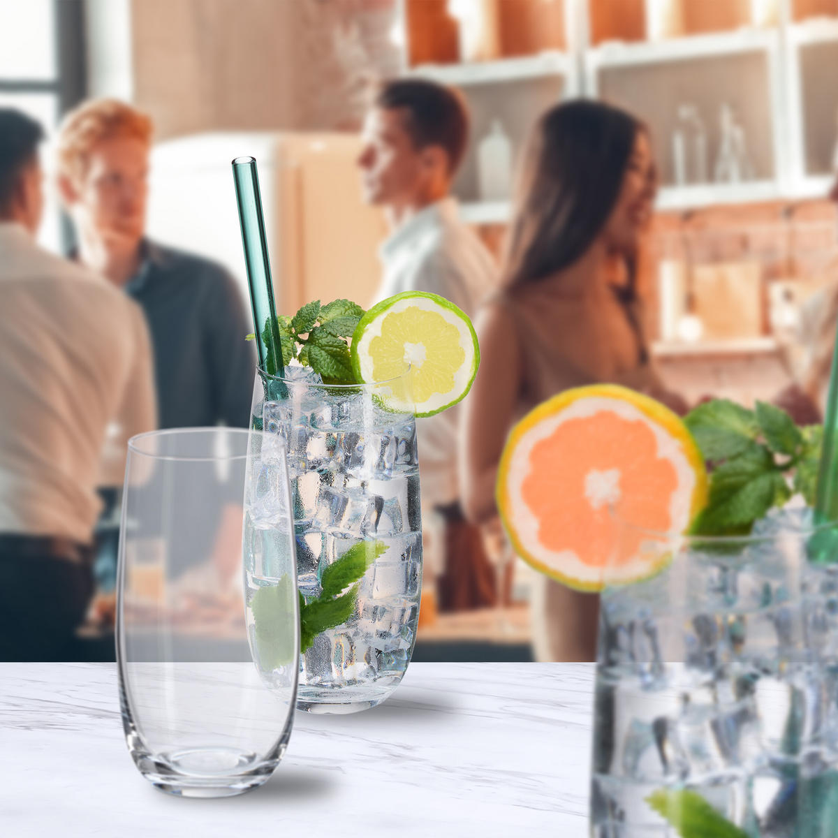 12xTRINKGLÄSER - Transparent, Glas - Relaxdays