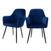STUHL Samt blau - Blau, Metall (60/84/58cm) - ML-DESIGN