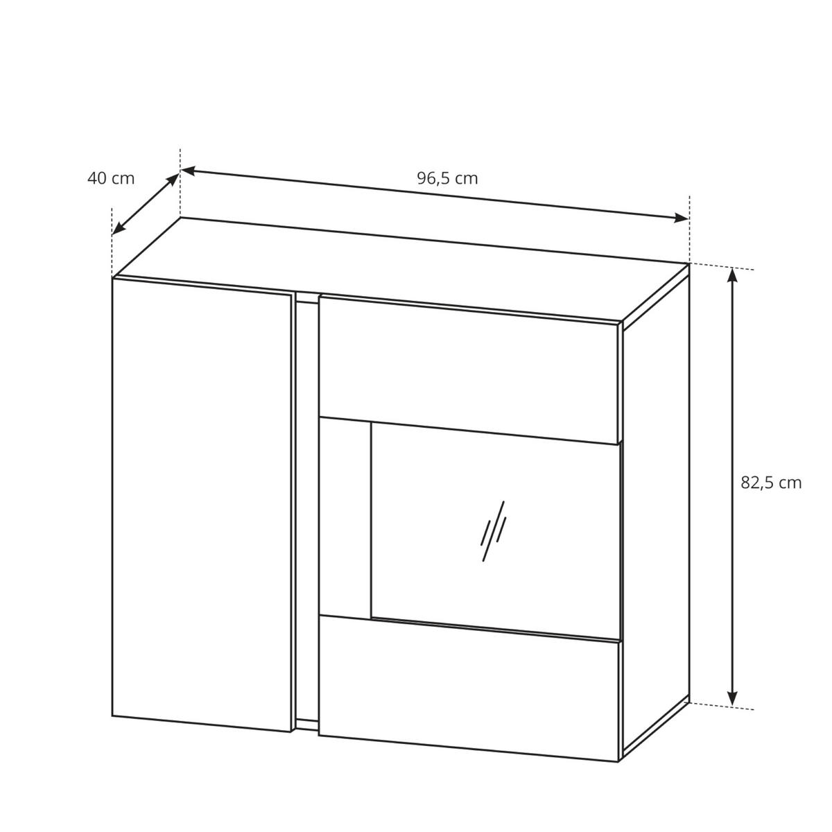 VITRINE ANDEBU WIT1 ABS-Kante Weiß Weiß - Weiß, Glas/Holzwerkstoff (96/82/40cm) - Komodee