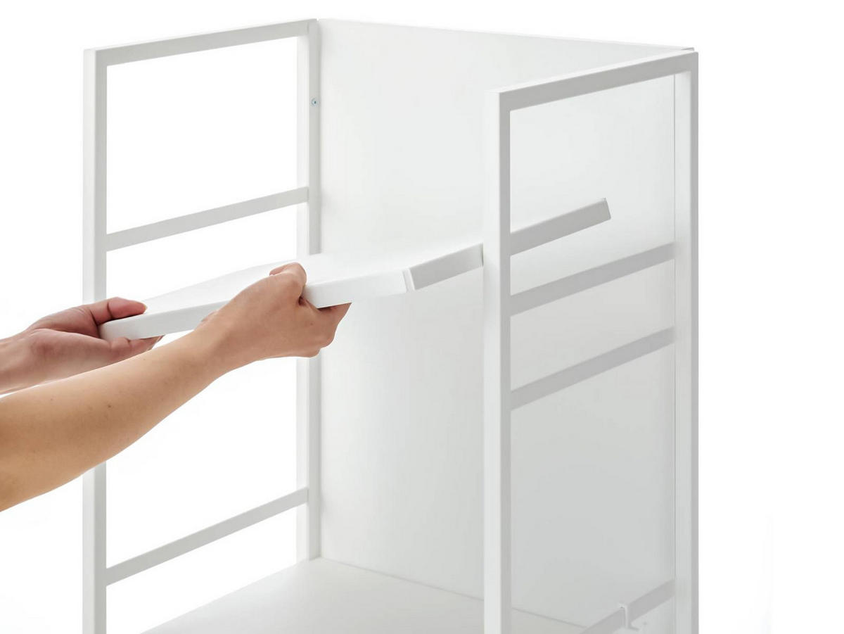 AUFBEWAHRUNGSWAGEN Tower weiß 42/85/32 cm - Weiß, Metall (42/85/32cm) - Yamazaki