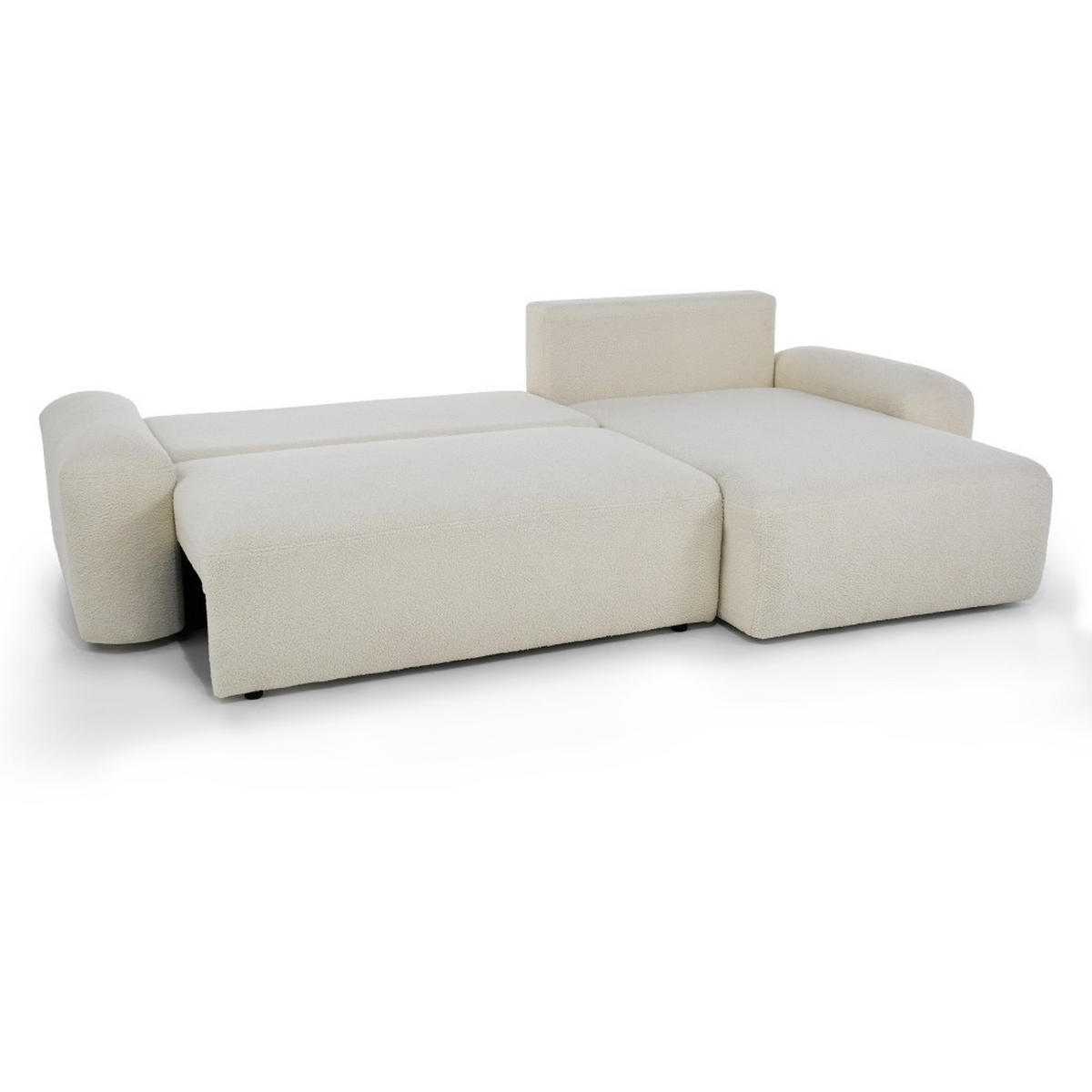 ECKSCHLAFSOFA Noel mit universelle Ottomane, Beige - Beige/Schwarz, Textil (280/163cm) - Beautysofa