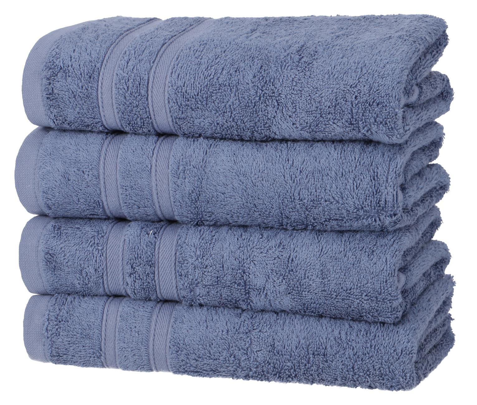HANDTÜCHER 50x100 cm 450g/m2 im 4er Set, Handtuch Blau - Blau, Textil (50/100cm) - Carpe Sonno