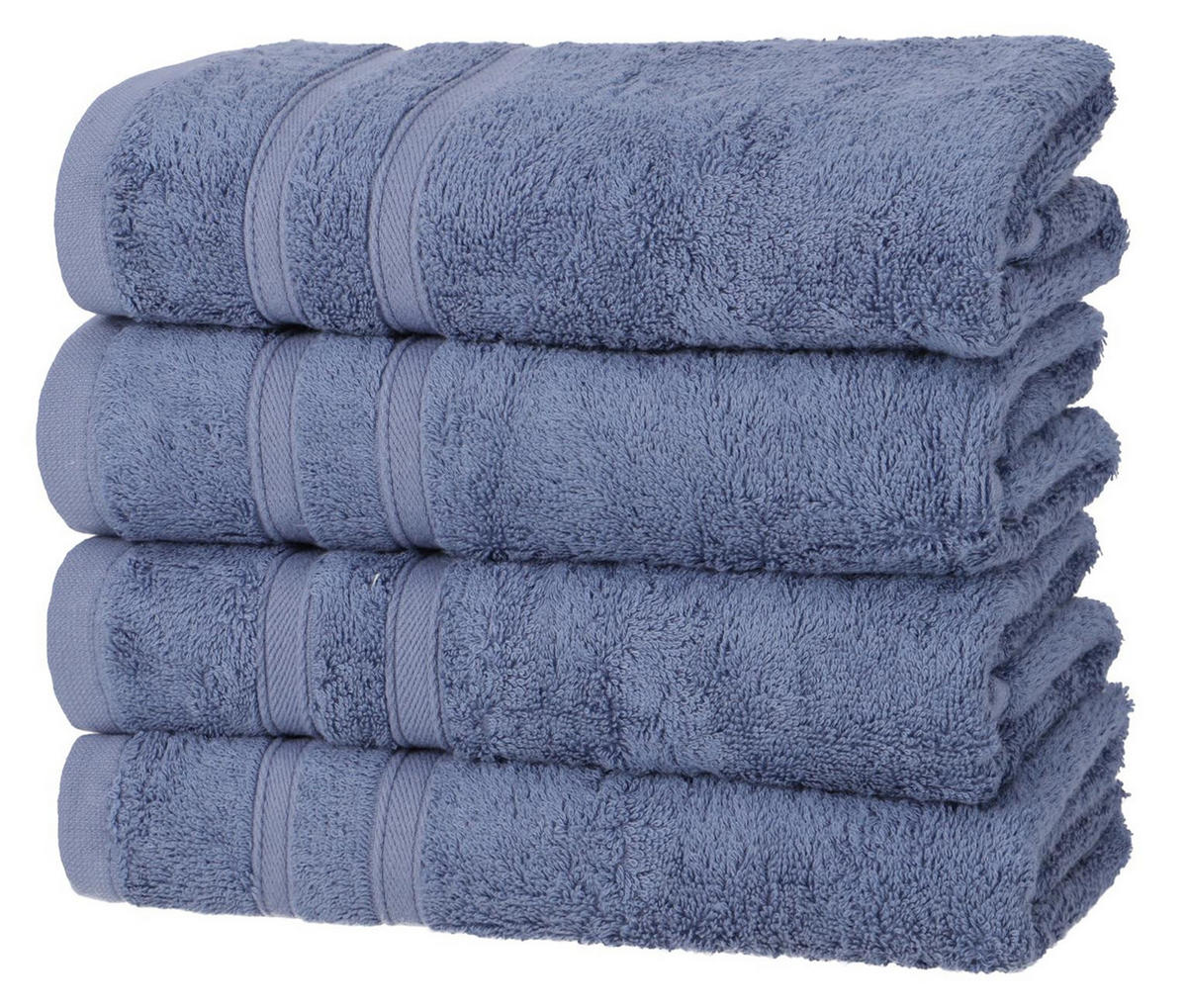 HANDTÜCHER 50x100 cm 450g/m2 im 4er Set, Handtuch Blau - Blau, Textil (50/100cm) - Carpe Sonno