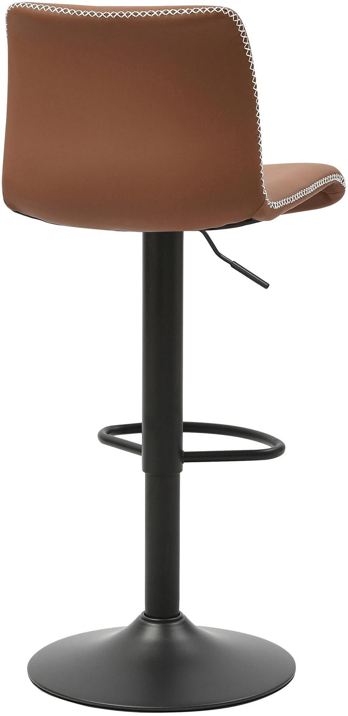 BARHOCKER Ranor Kunstleder Braun - Braun, Leder/Metall (41/85/47cm) - DELUKE