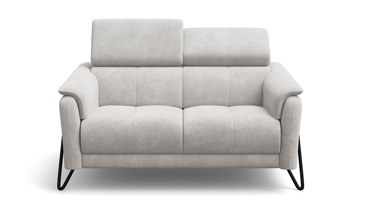 SOFA RODEN 2-Sitzer, creme, Veloursstoff - Creme, Holz/Textil (152/82/103cm) - Wozimo
