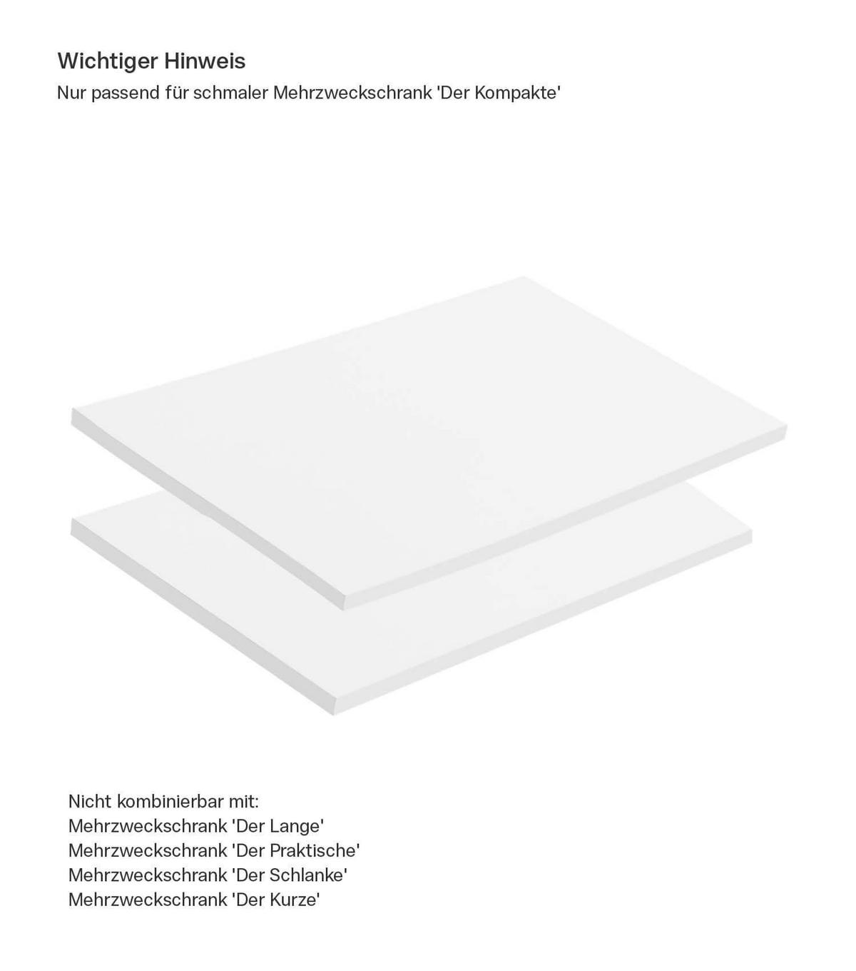 EINLEGEBÖDEN 2er-Set 'Die Einleger' für 'Der Kompakte' - Weiß, Holzwerkstoff (39/29/1.5cm) - Mokebo