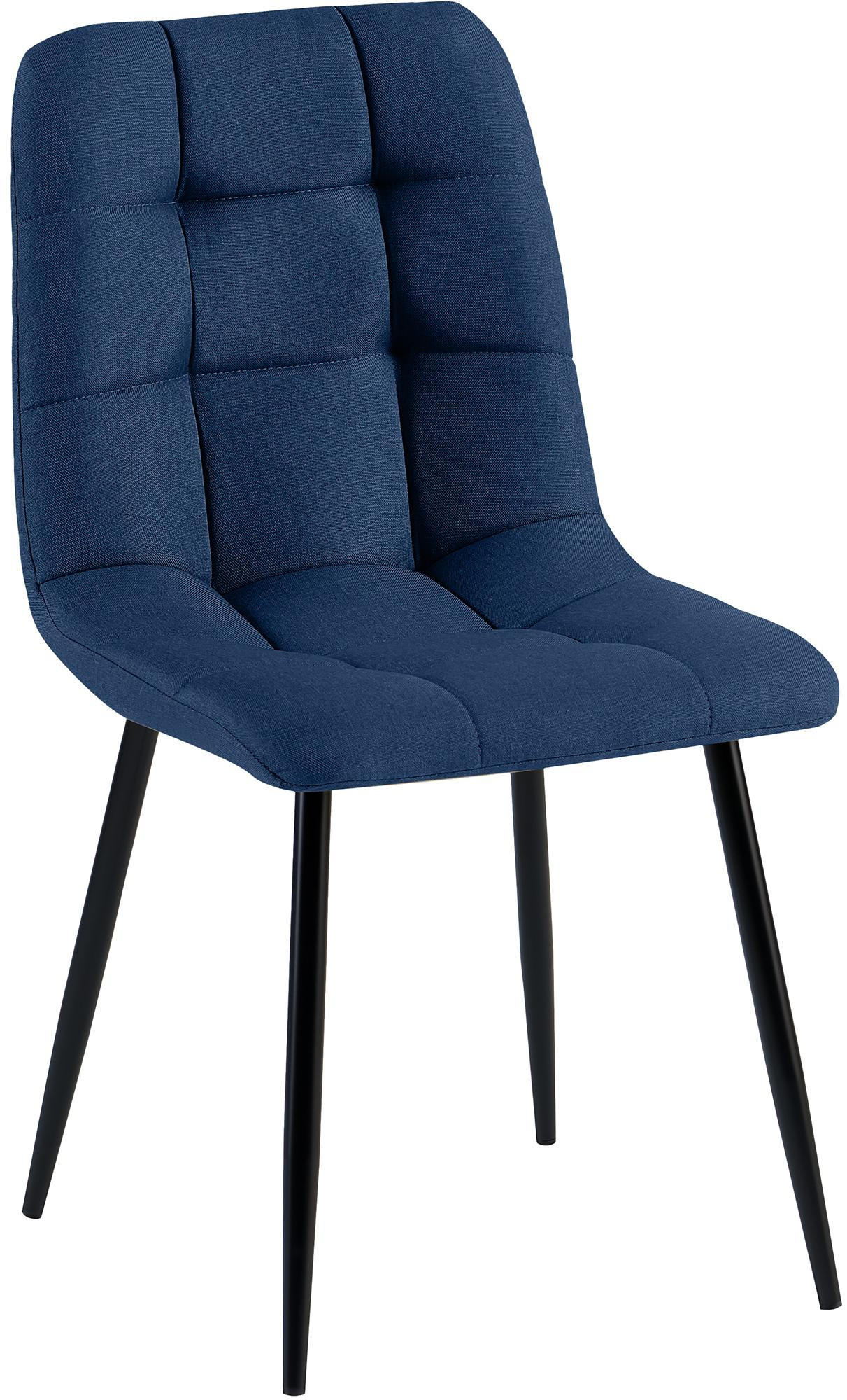 STUHL Stoff Blau - Blau/Schwarz, Textil/Metall (45/84/55cm) - CLP