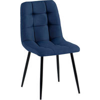 STUHL Stoff Blau - Blau/Schwarz, Textil/Metall (45/84/55cm) - CLP