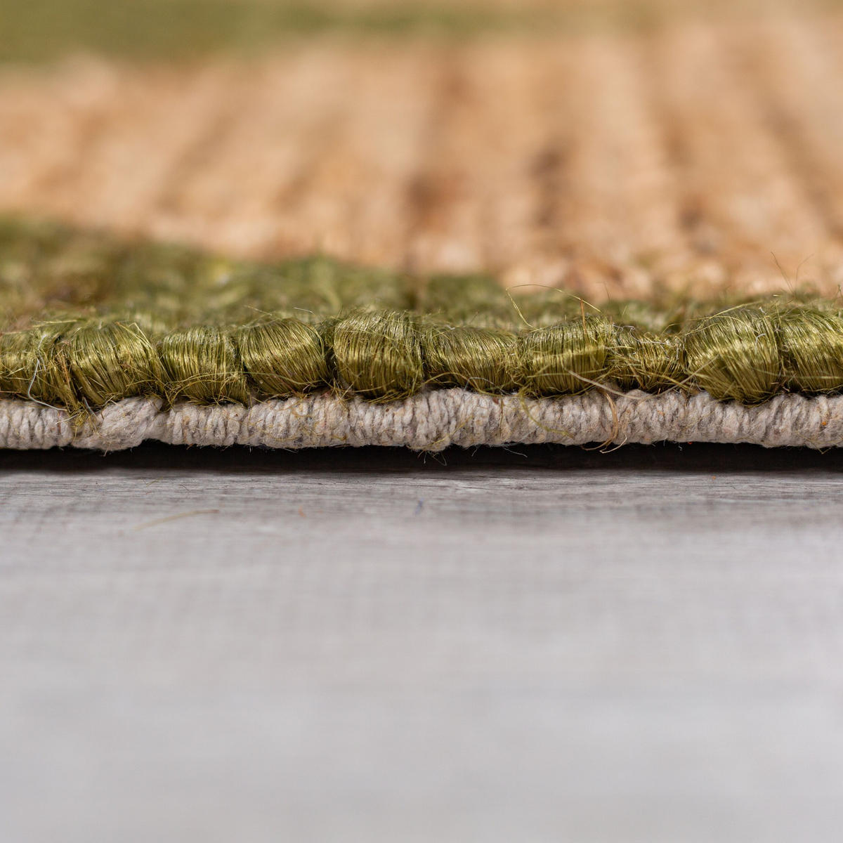 JUTETEPPICH BAIN, mit Rautenmuster, Olivegrün, 80 x 230 cm - Grün, Textil (230/80cm) - KADIMA DESIGN